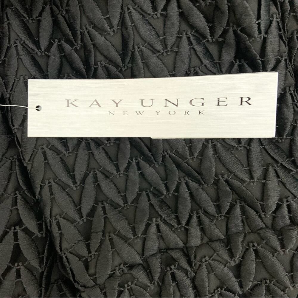 Kay Unger Tatum Floral Lace Midi Dress Black Classic Classy Old Money NWT Size 4 - Picture 13 of 15